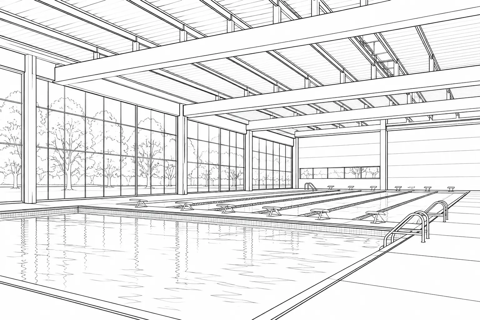 Piscinas e espaço de aprendizagem previstos no projeto